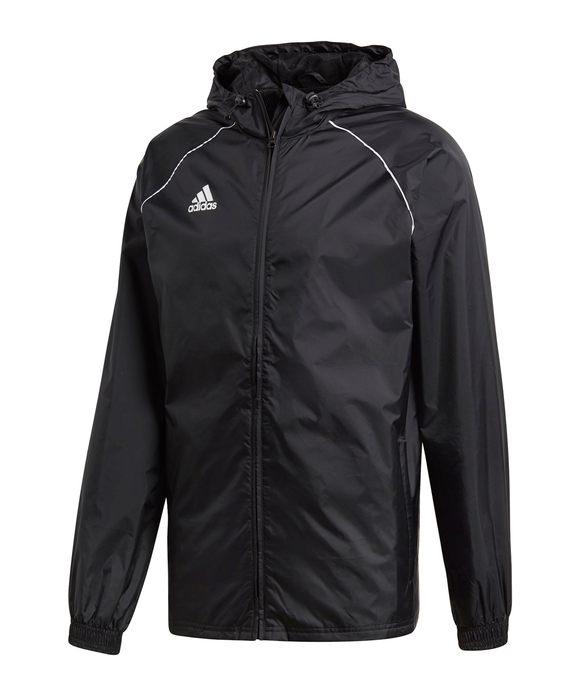 adidas Core 18 Rain Jacket Jacke Schwarz Weiss adidas Core 18 Rain Jacket Jacke Schwarz Weiss