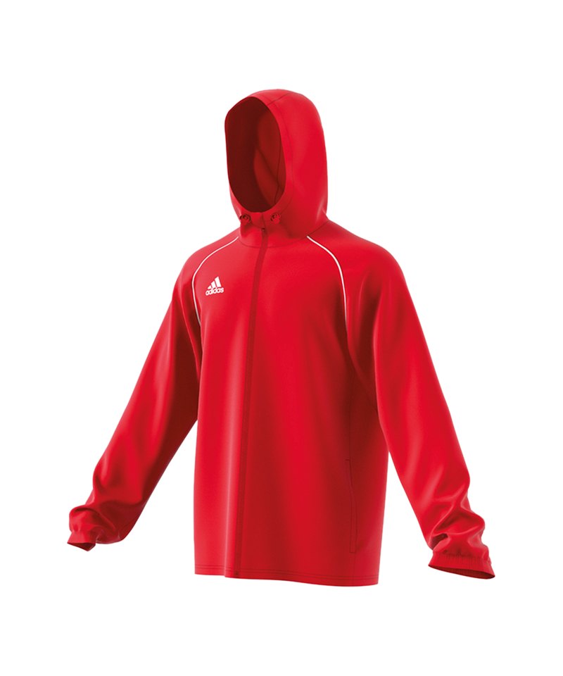 adidas Core 18 Rain Jacket Jacke Rot Weiss