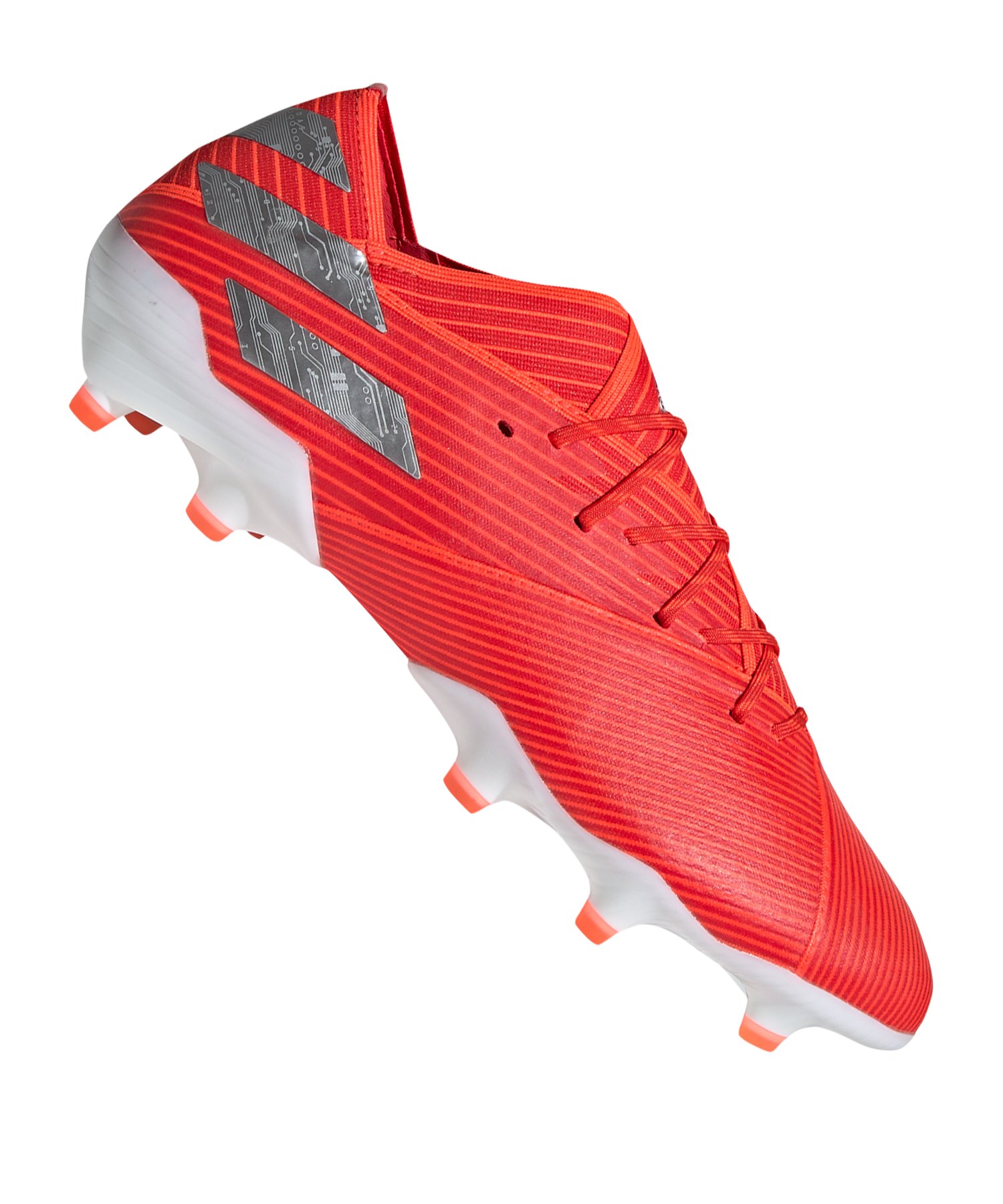 adidas NEMEZIZ 19 1 FG Rot Silber Fußballschuh Nocken
