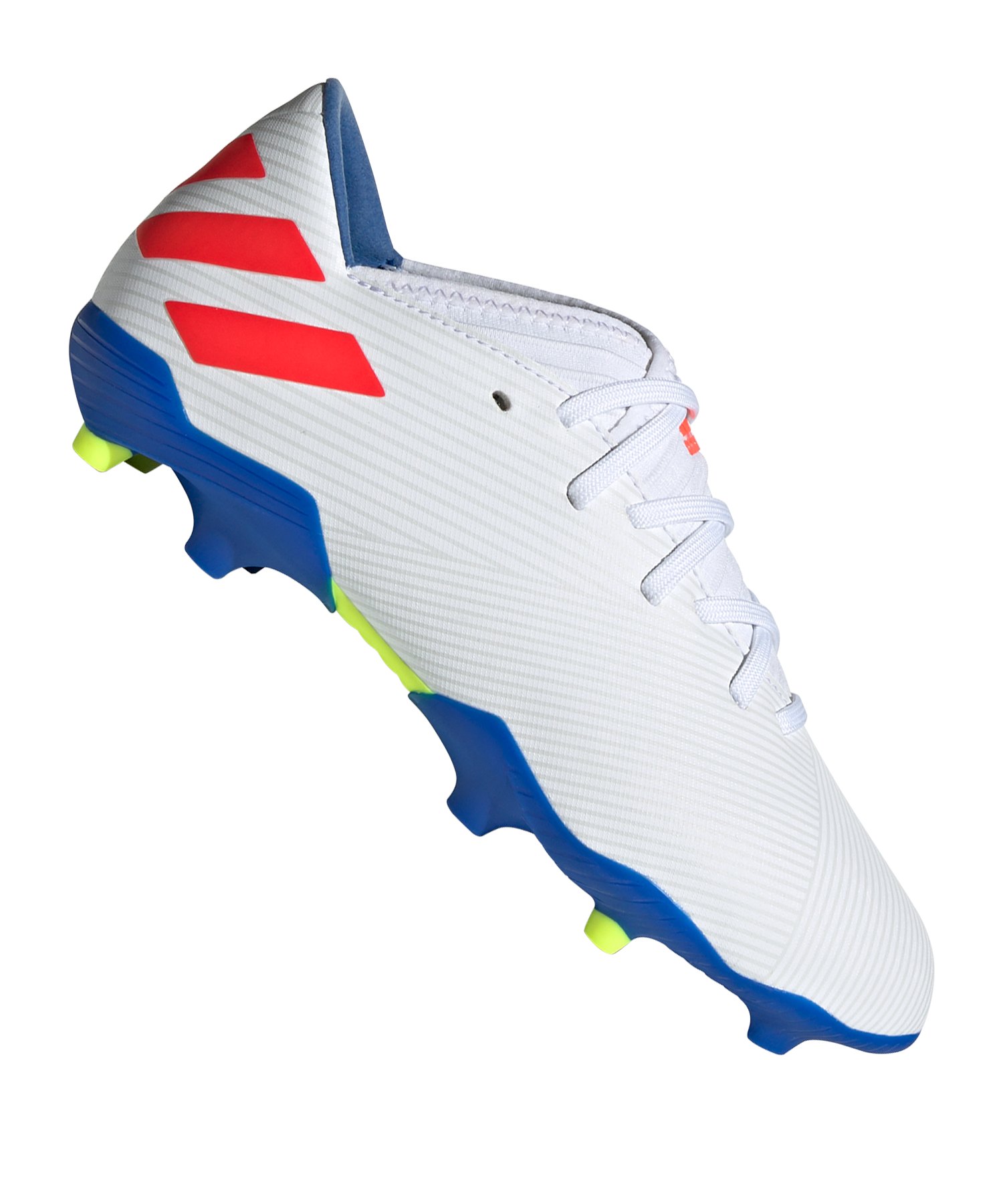 adidas NEMEZIZ Messi 19.3 FG J Kids Weiss Blau adidas NEMEZIZ Messi 19.3 FG J Kids Weiss Blau