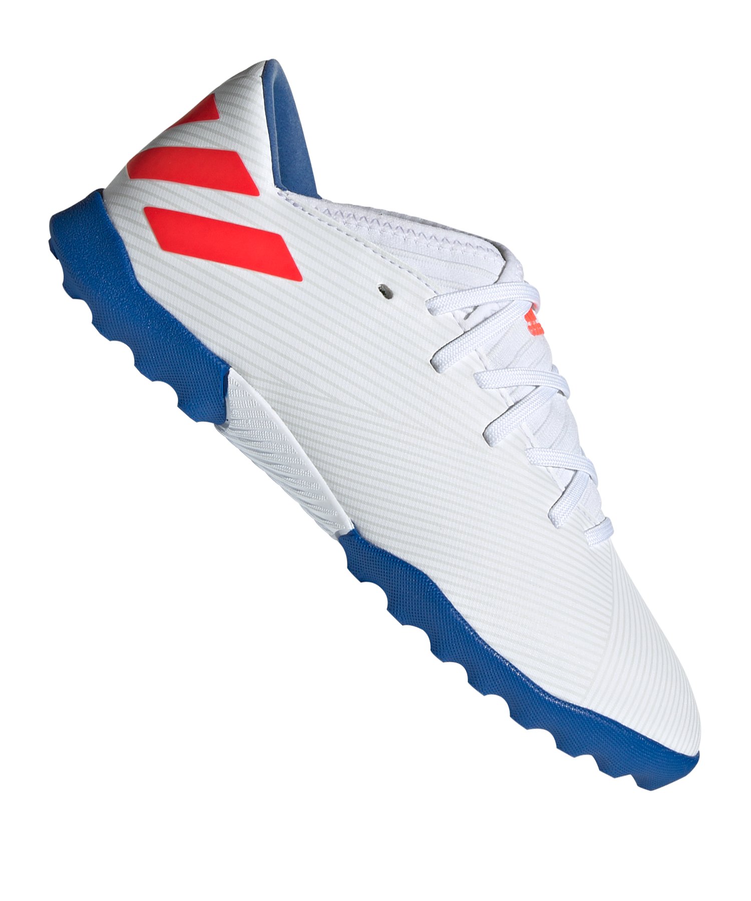 adidas NEMEZIZ Messi 19.3 TF J Kids Weiss Blau adidas NEMEZIZ Messi 19.3 TF J Kids Weiss Blau