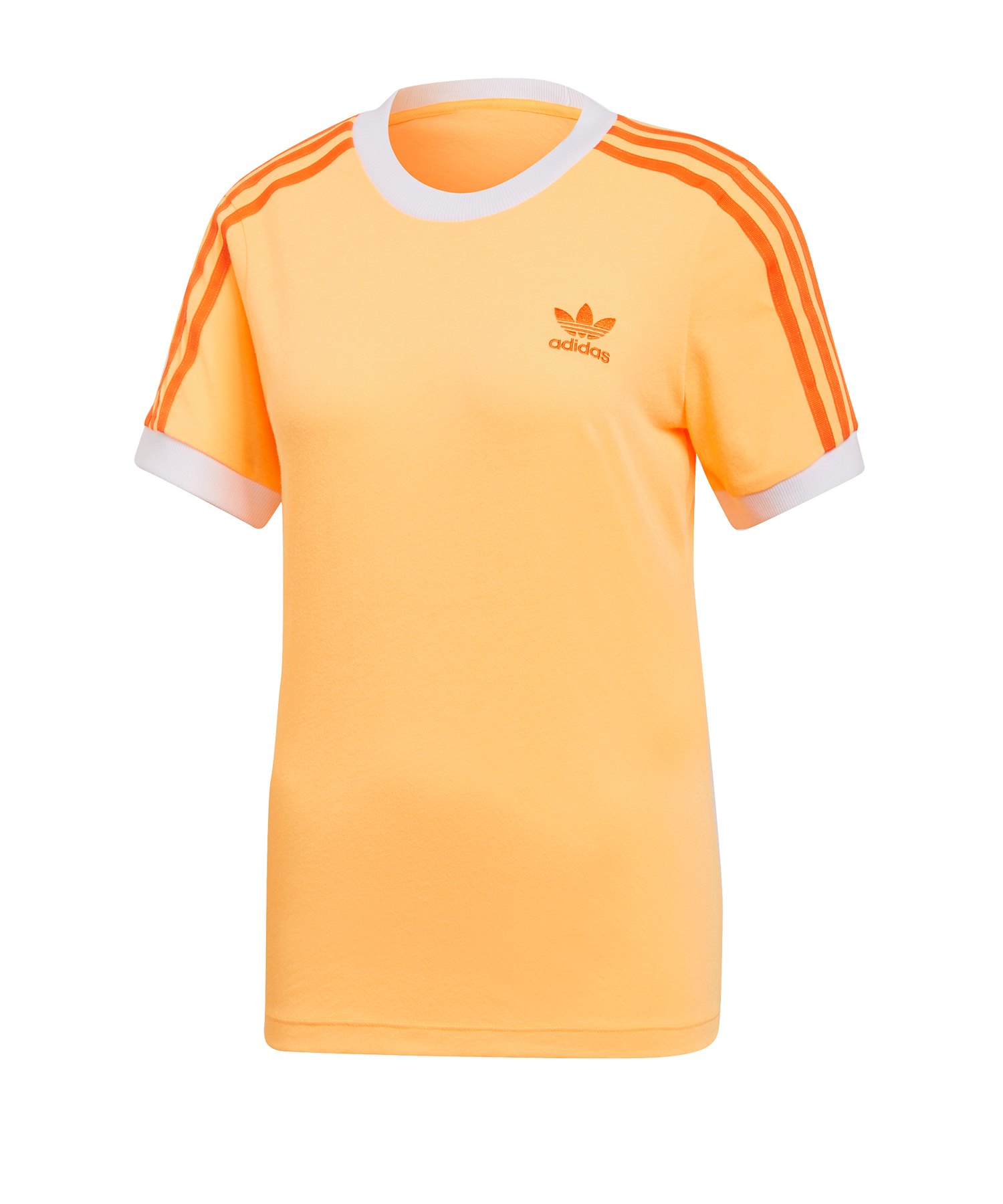 adidas Originals 3 Stripes T Shirt Damen Orange adidas Originals 3 Stripes T Shirt Damen Orange