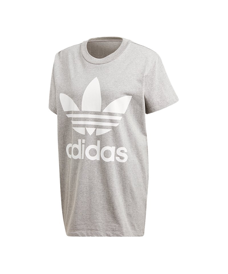 adidas Originals Big Trefoil T Shirt Damen Grau adidas Originals Big Trefoil T Shirt Damen Grau