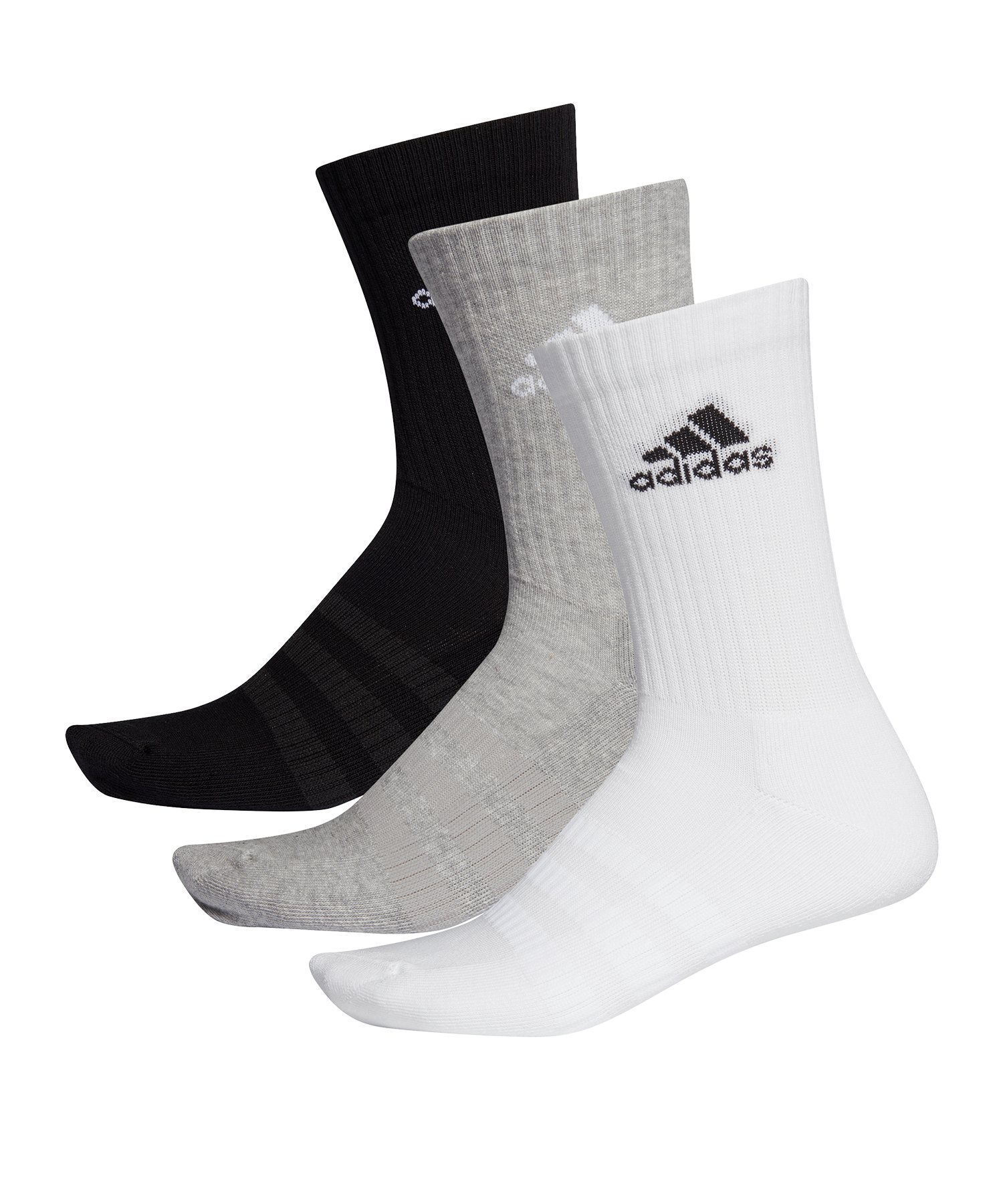 adidas Cush Crew 3er Socken Grau Schwarz