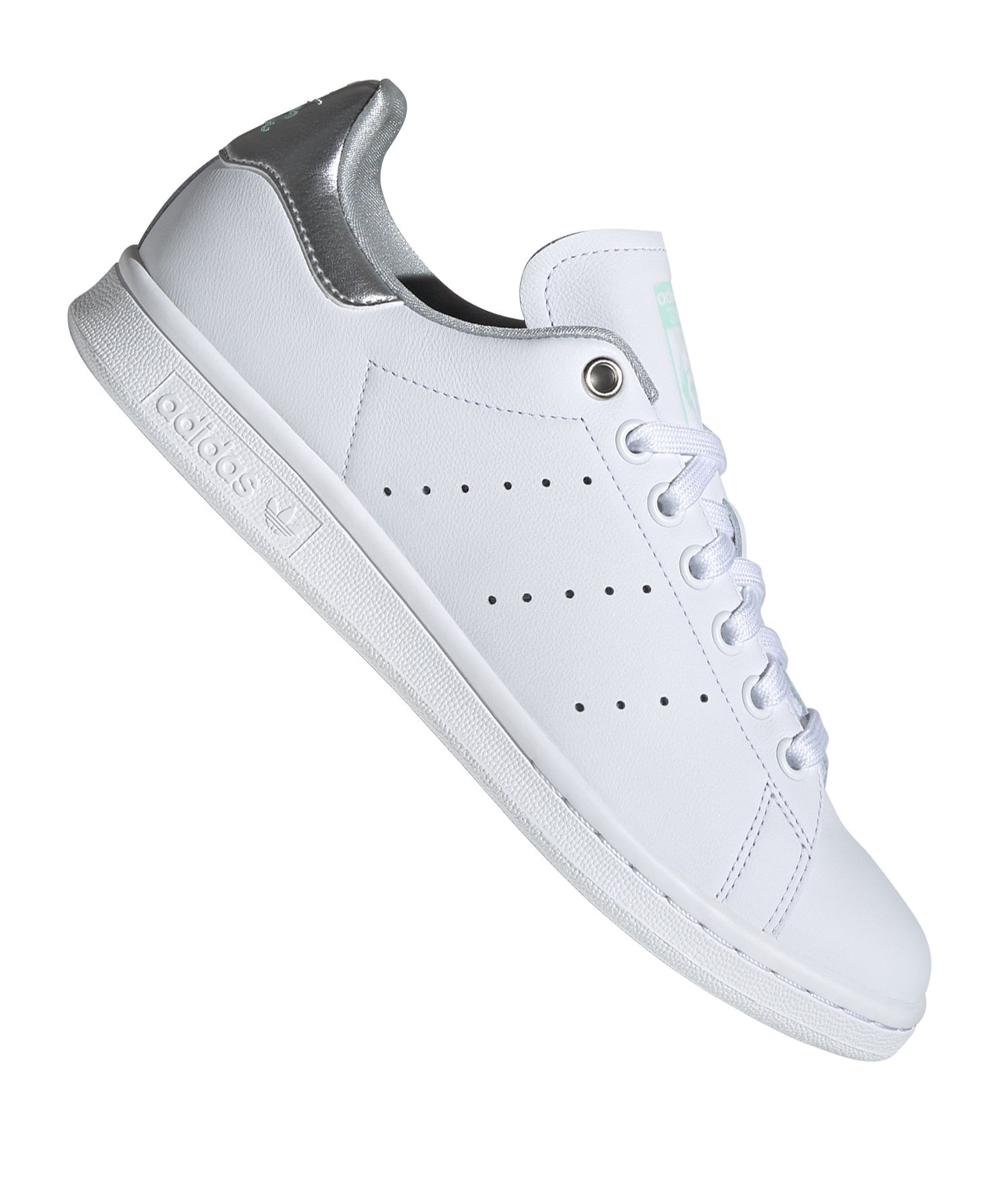 adidas Originals Stan Smith Sneaker Damen Weiss Silber adidas Originals Stan Smith Sneaker Damen Weiss Silber