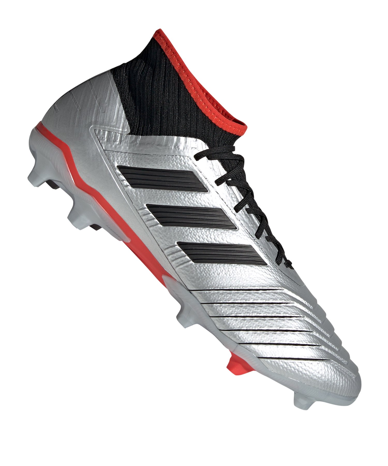 adidas Predator 19.2 FG Silber Schwarz Rot adidas Predator 19.2 FG Silber Schwarz Rot