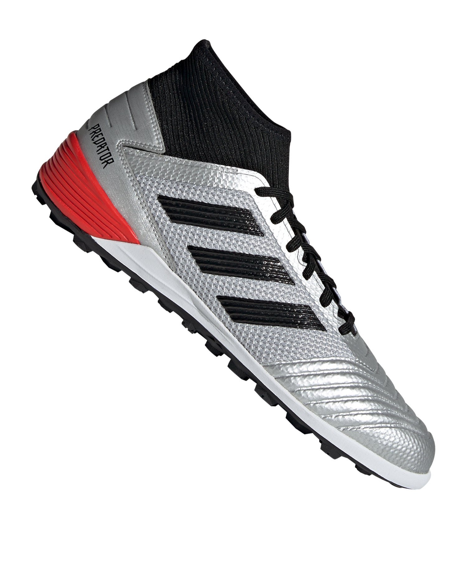 adidas Predator 19.3 TF Silber Schwarz Rot | Fußballschuh