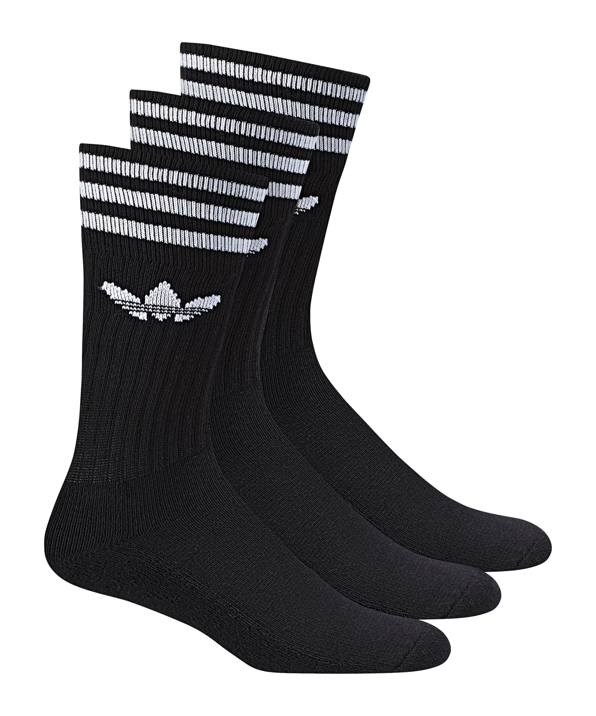 adidas Solid Crew Socken 3er Pack Schwarz Weiss adidas Solid Crew Socken 3er Pack Schwarz Weiss