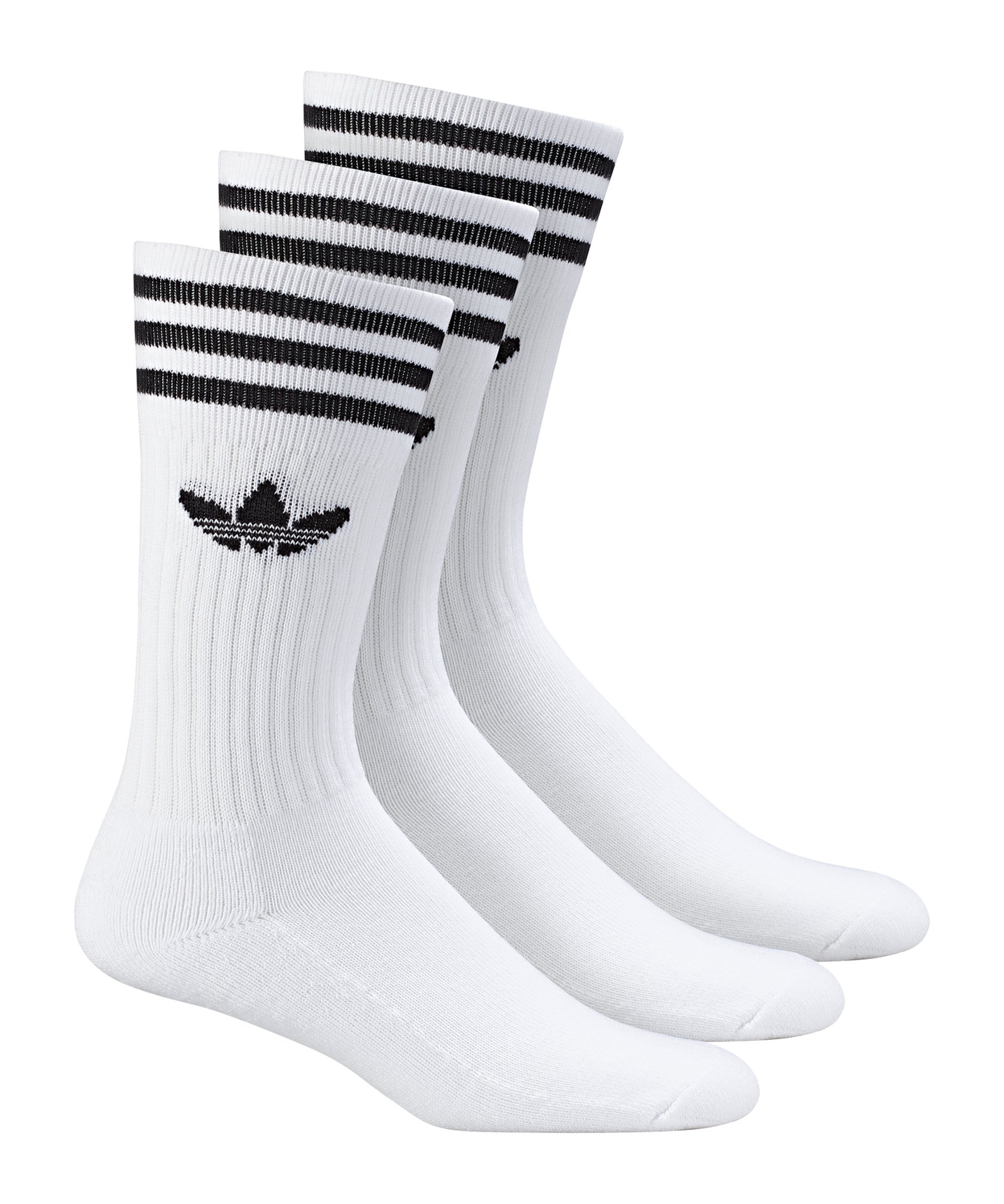 adidas Solid Crew Socken 3er Pack Weiss Schwarz adidas Solid Crew Socken 3er Pack Weiss Schwarz