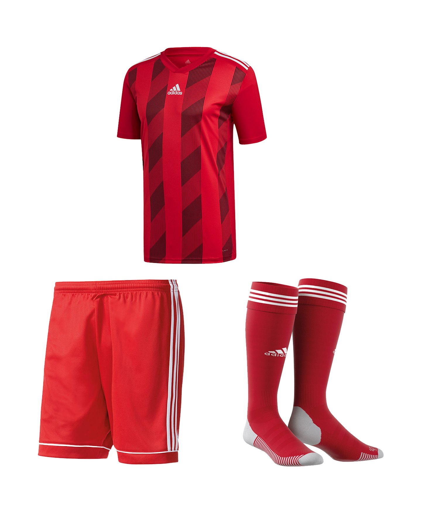 adidas Striped 19 Trikotset kurzarm Rot Weiss | Teamsport ...