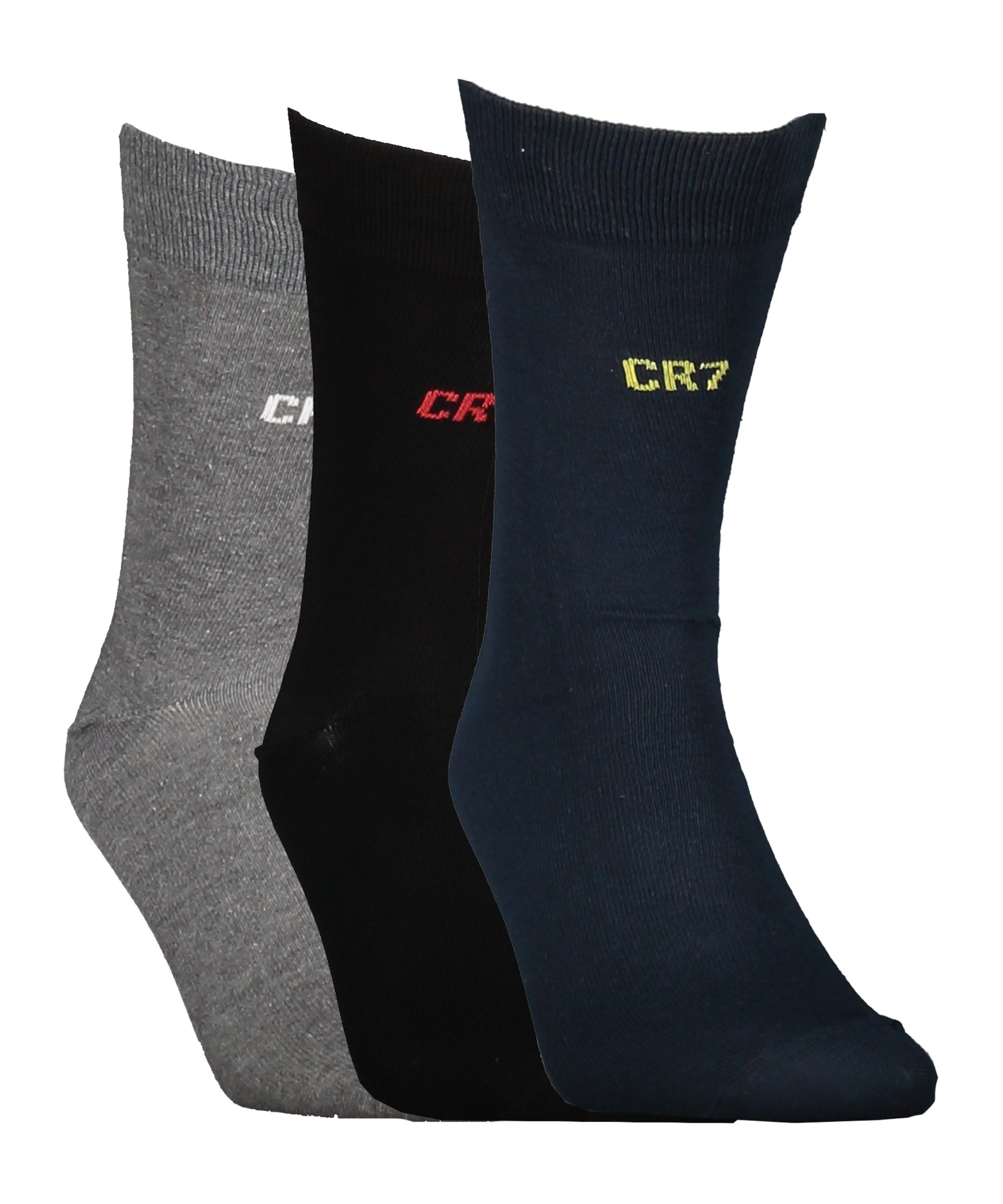 CR7 Socken 3er Pack Schwarz Grau Blau F500