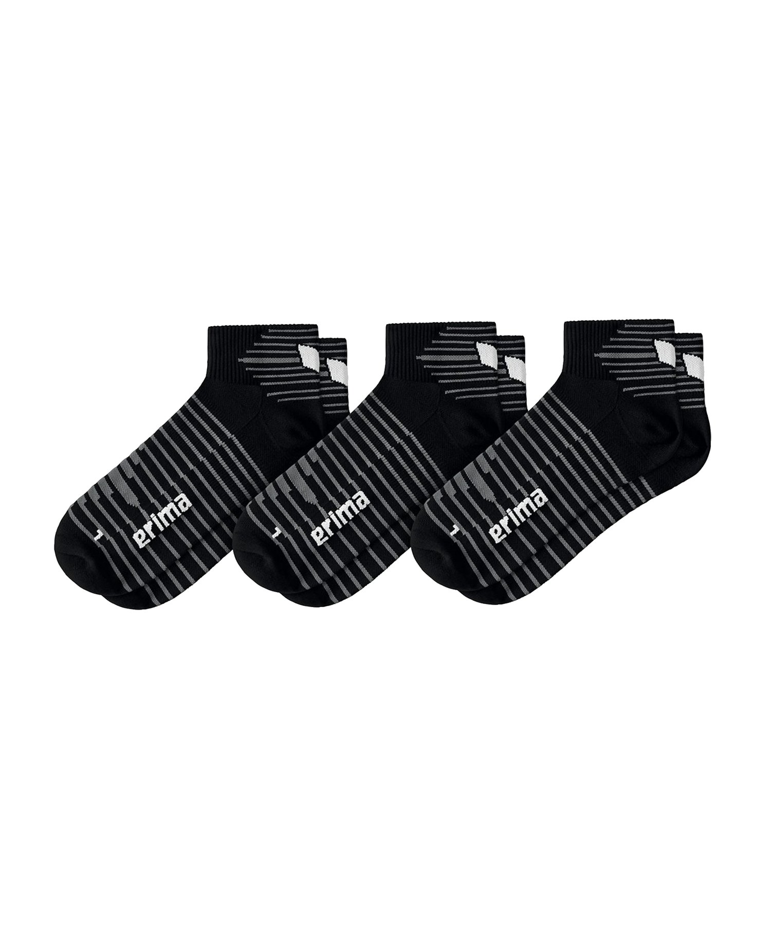 Erima 3-Pack Kurzsocken Schwarz