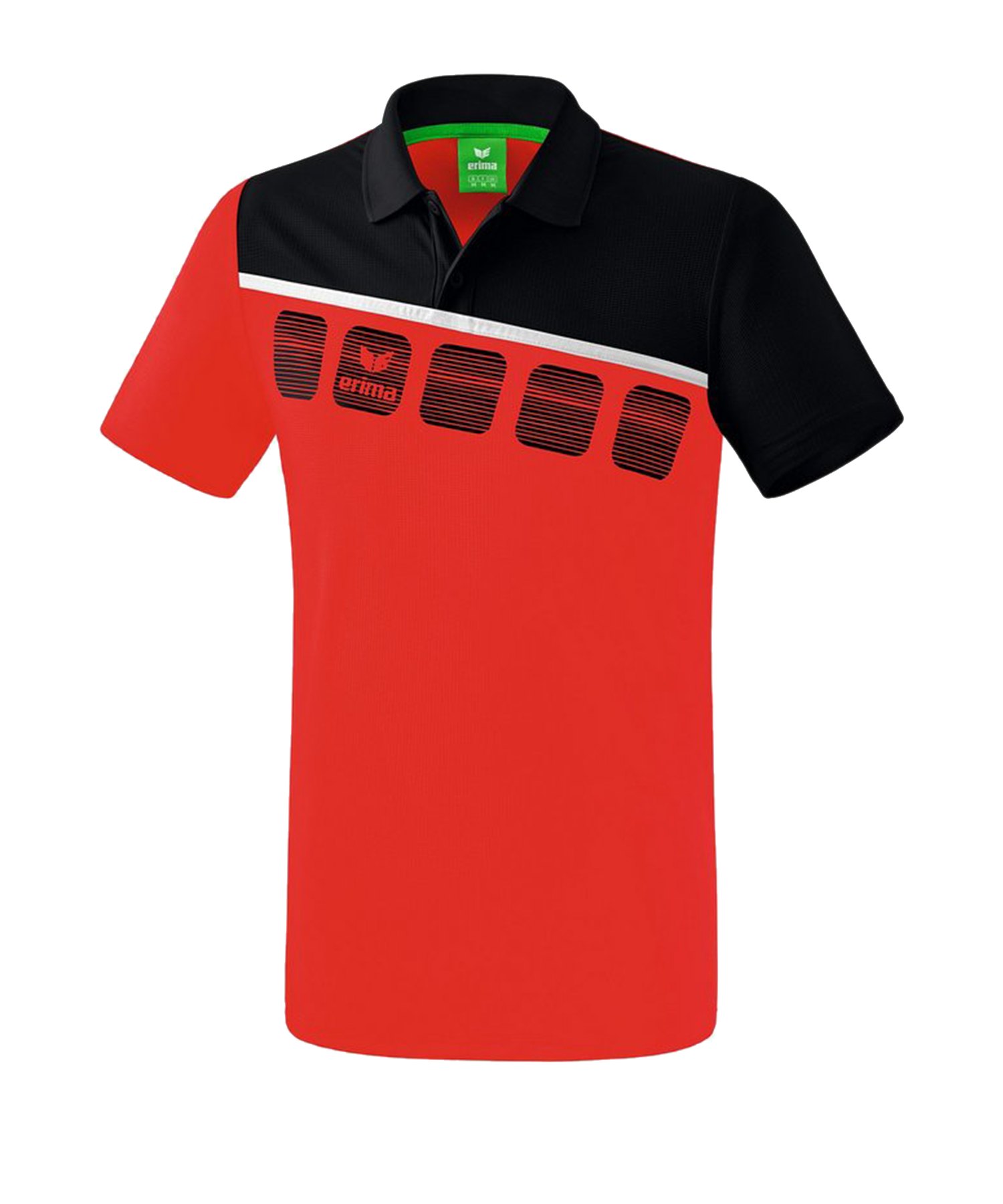 Erima 5-C Poloshirt Rot Schwarz