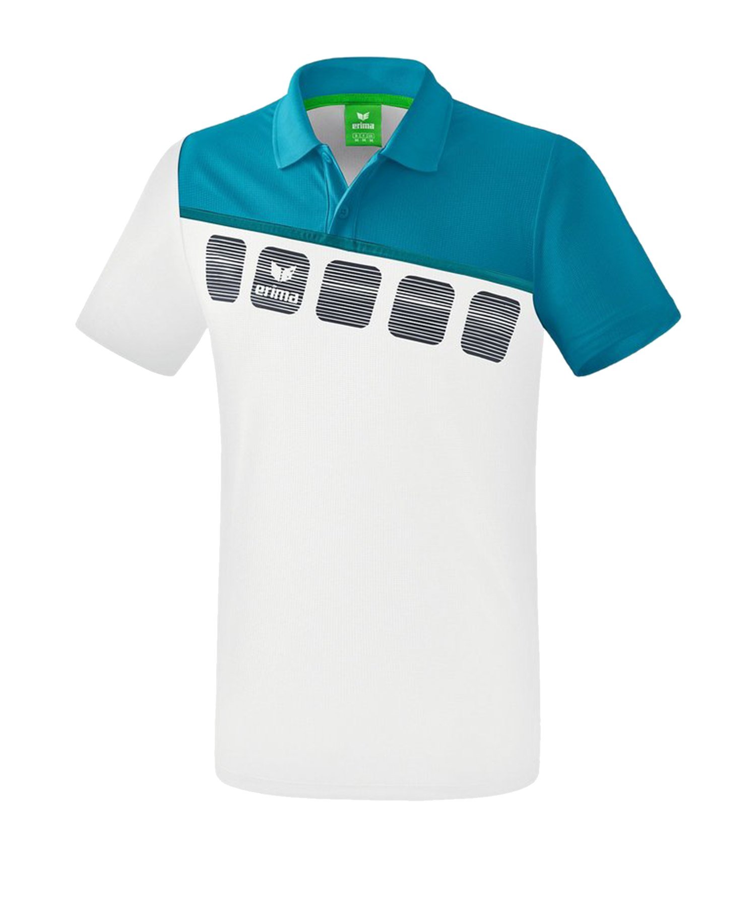 Erima 5-C Poloshirt Weiss Blau