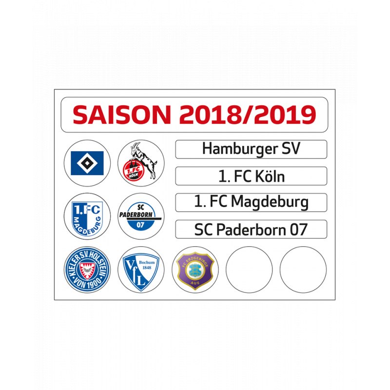 Magnettabelle 2 Bundesliga Update Set 2018 19 Weiss