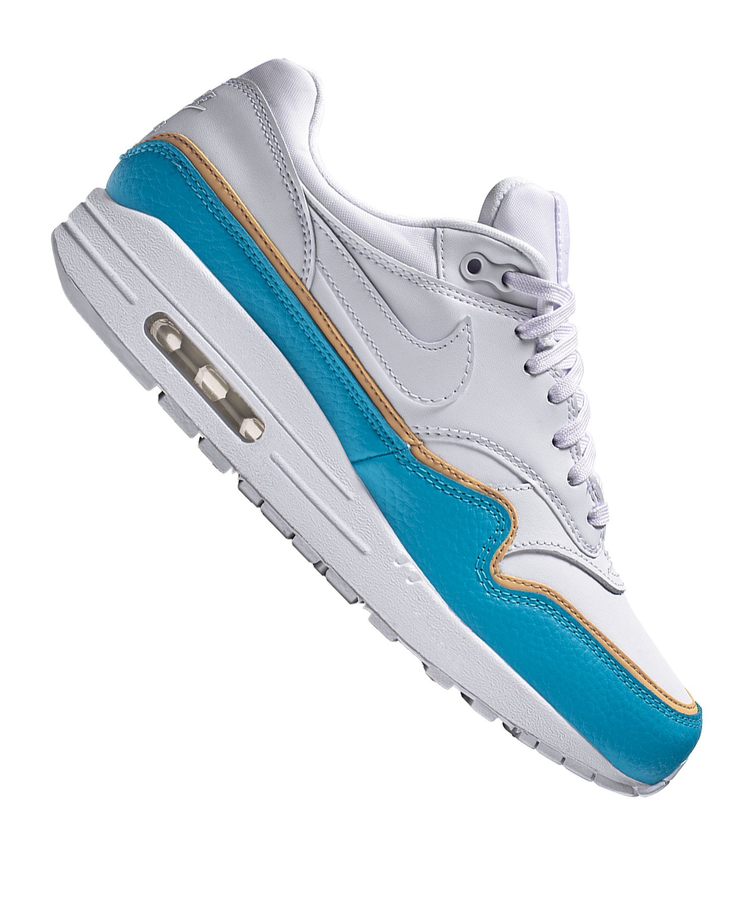 Nike Air Max 1 SE Sneaker Damen Weiss Blau F103 Nike Air Max 1 SE Sneaker Damen Weiss Blau F103