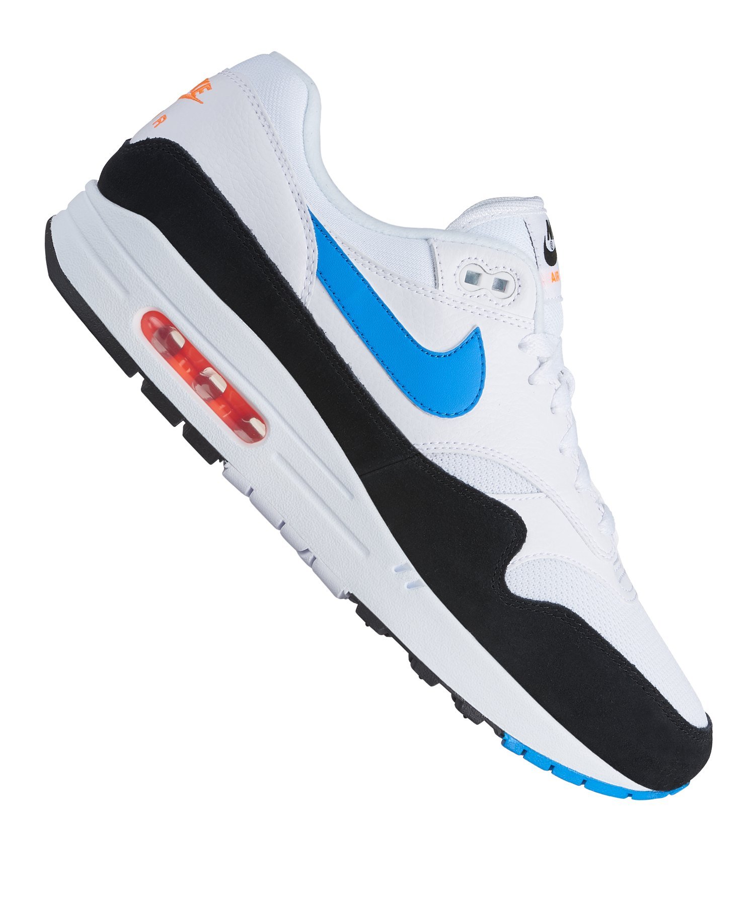 Nike Air Max 1 Sneaker Weiss Schwarz Blau F112 |Streetstyle ... Nike Air Max 1 Sneaker Weiss Schwarz Blau F112 |Streetstyle ...