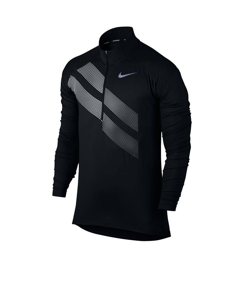 Nike Dry Element 12 Zip Top Running Schwarz F010 Nike Dry Element Running Top Herren Langarmshirt