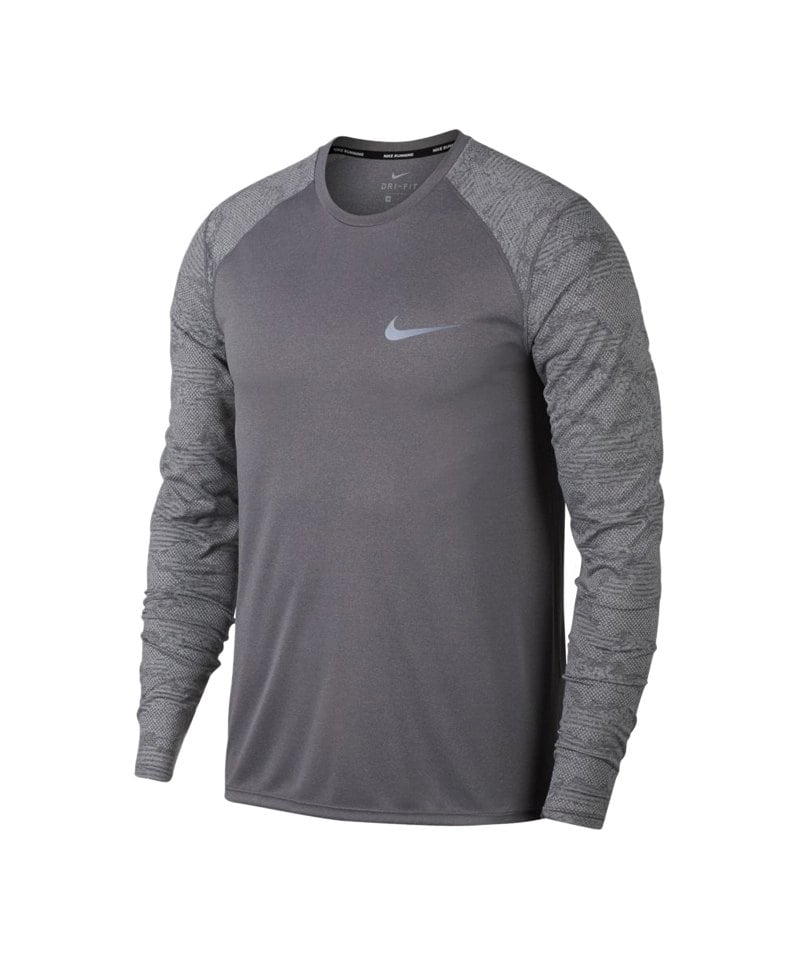Nike Dry Miler Sweatshirt Running Grau F036 Fitnesskleidung