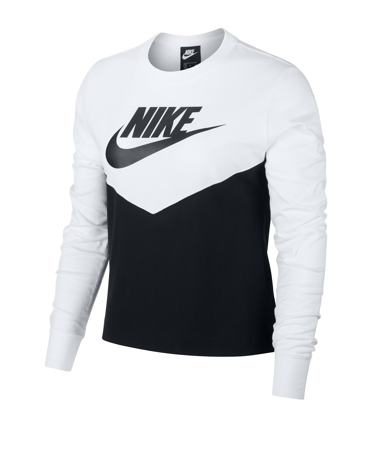 Nike Damen Sweatshirt Heritage Fleece schwarzweiß Nike Damen Sweatshirt Heritage Fleece schwarzweiß