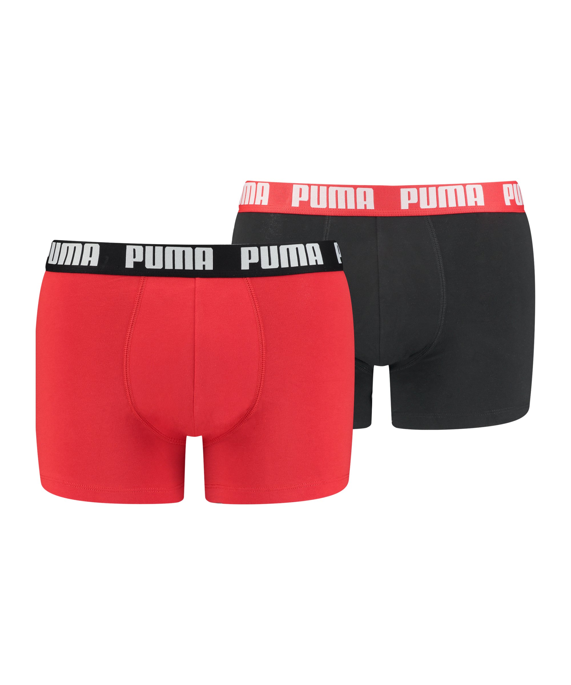 PUMA Basic Boxer 2er Pack Rot Schwarz F786