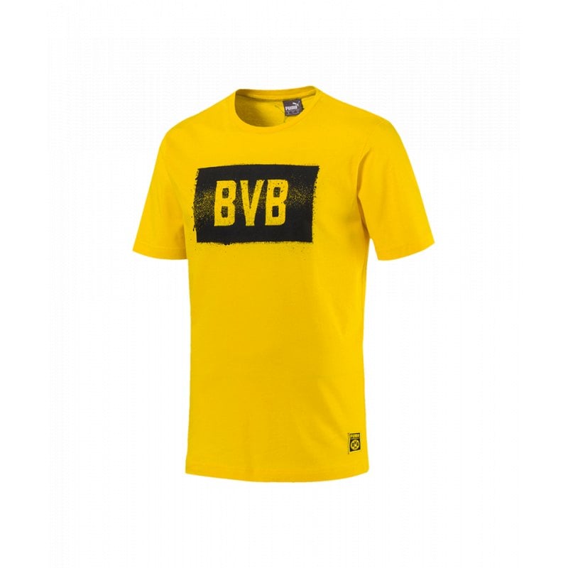 PUMA BVB Dortmund Stencil Tee T Shirt Gelb F01 PUMA BVB Dortmund Stencil Tee T Shirt Gelb F01
