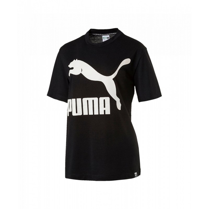 PUMA Classics Logo Tee T-Shirt Damen Schwarz F01 PUMA Classics Logo Tee T-Shirt Damen Schwarz F01