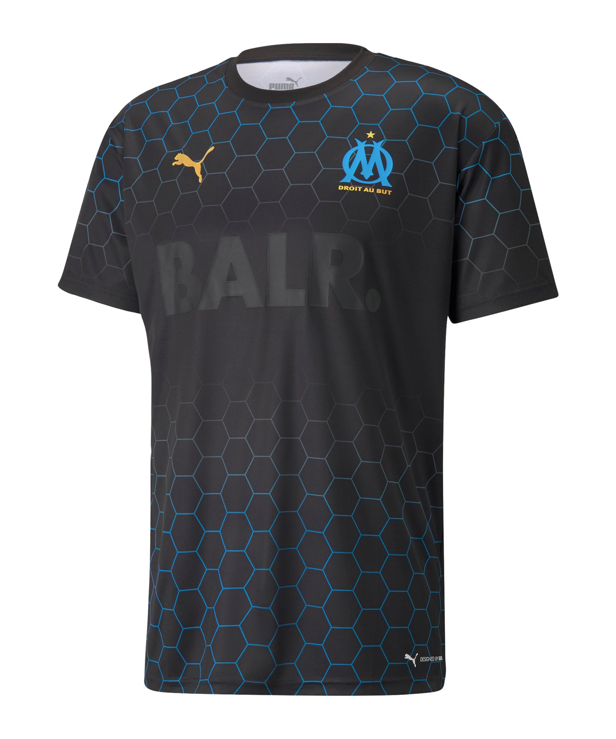 Puma Olympique Marseille Balr T Shirt Schwarz F01 Fan Shop Replica