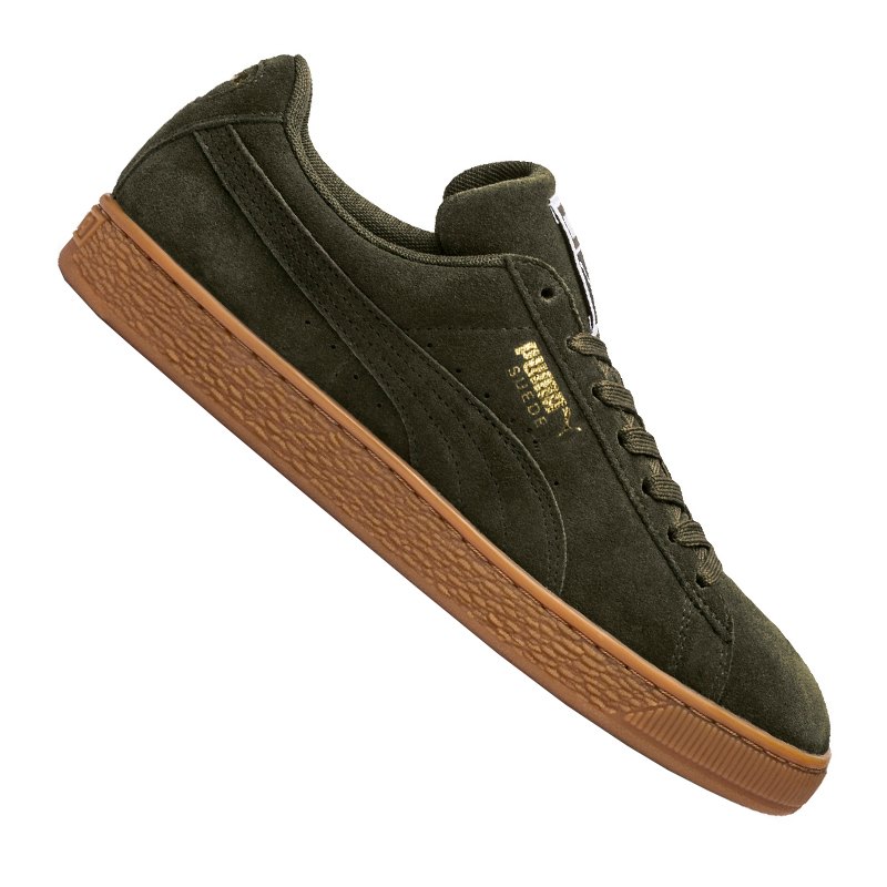 PUMA Suede Classic Sneaker Dunkelgrün Gold F46 PUMA Suede Classic Sneaker Dunkelgrün Gold F46