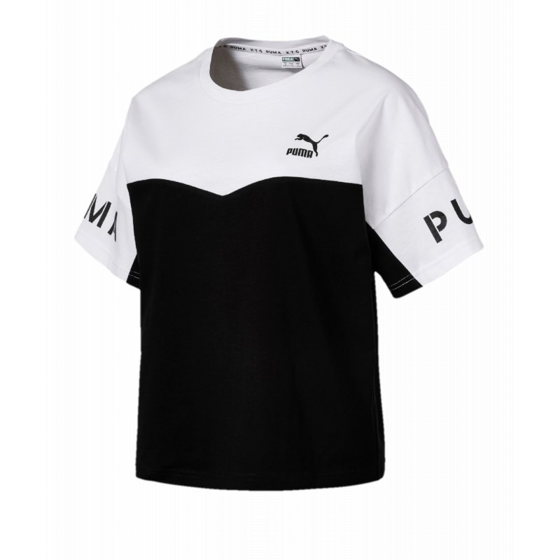 PUMA XTG Colorblock Tee T-Shirt Damen Schwarz F02 PUMA XTG Colorblock Tee T-Shirt Damen Schwarz F02