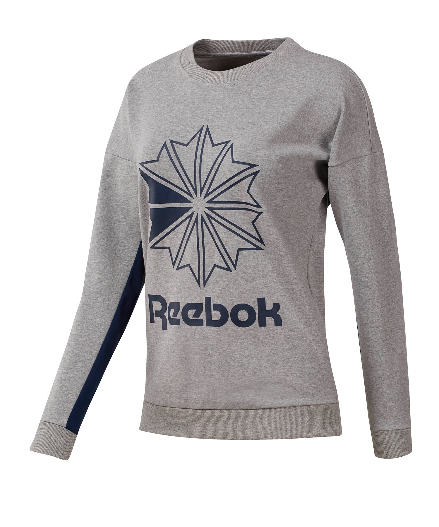 Reebok Classics FT Big Logo Sweatshirt Damen Grau |Lifestyle Reebok Frauen 1895 T Shirt Fitness & Training Grau