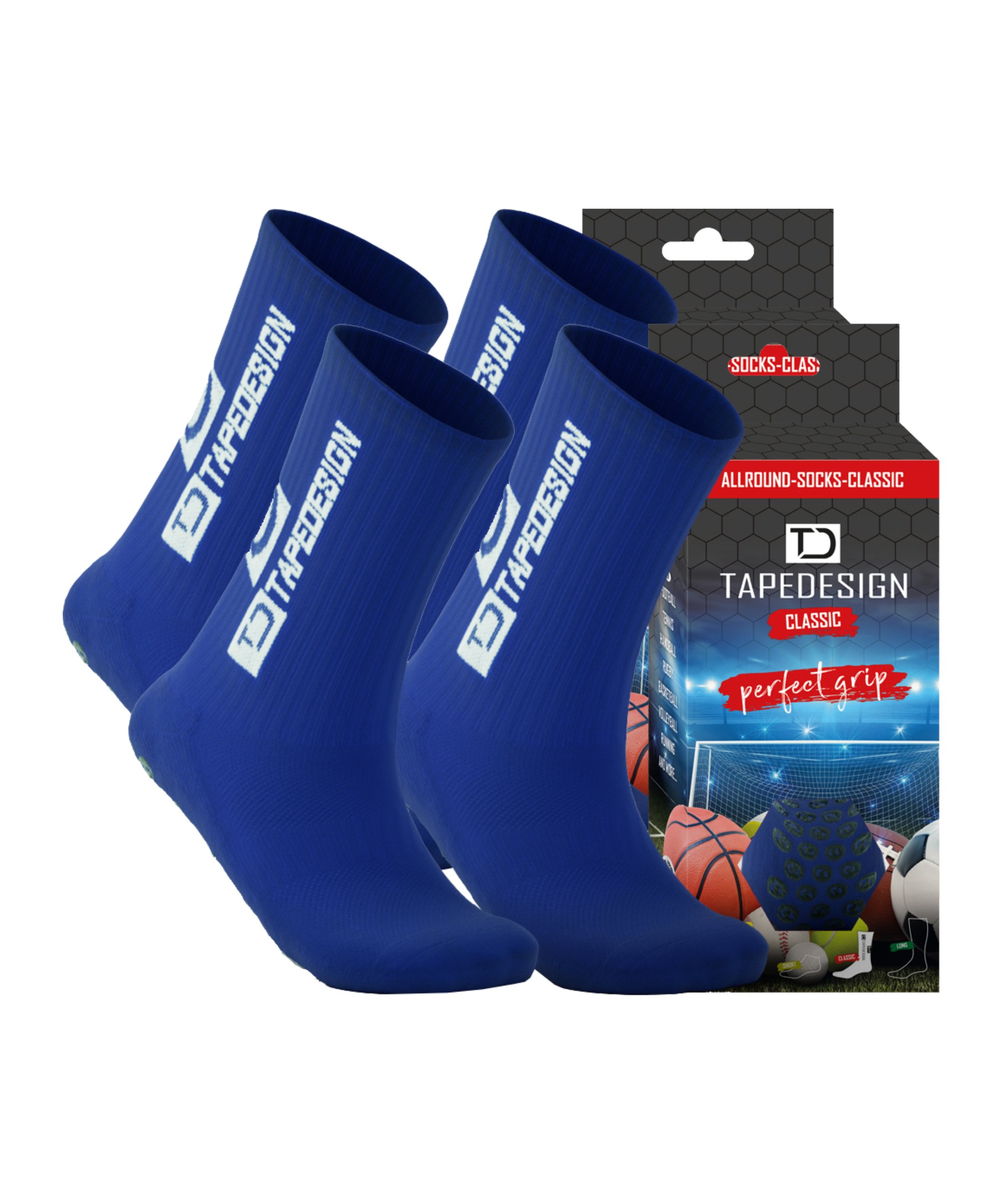 Tapedesign Socks Socken 2er Set Blau F005 Fußballtextilien Teamsport