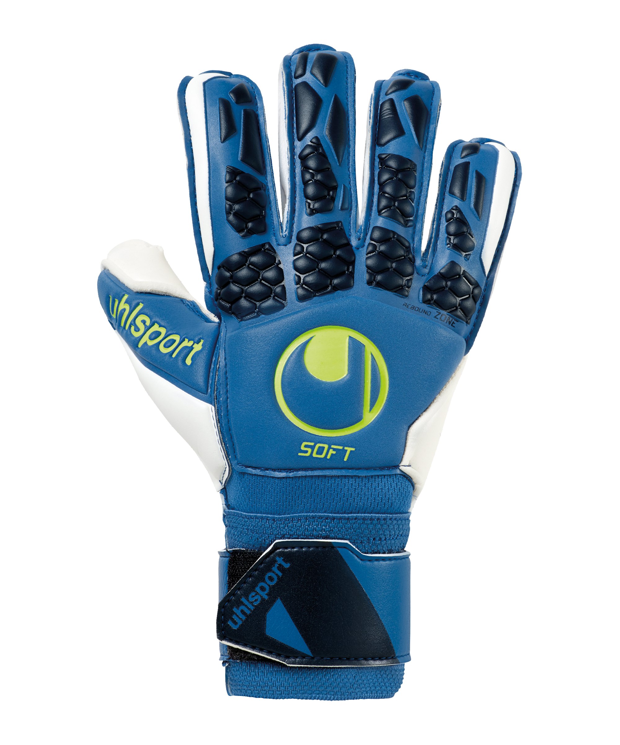 Uhlsport Hyperact Soft Flex Frame TW-Handschuhe Blau Weiss Gelb F01