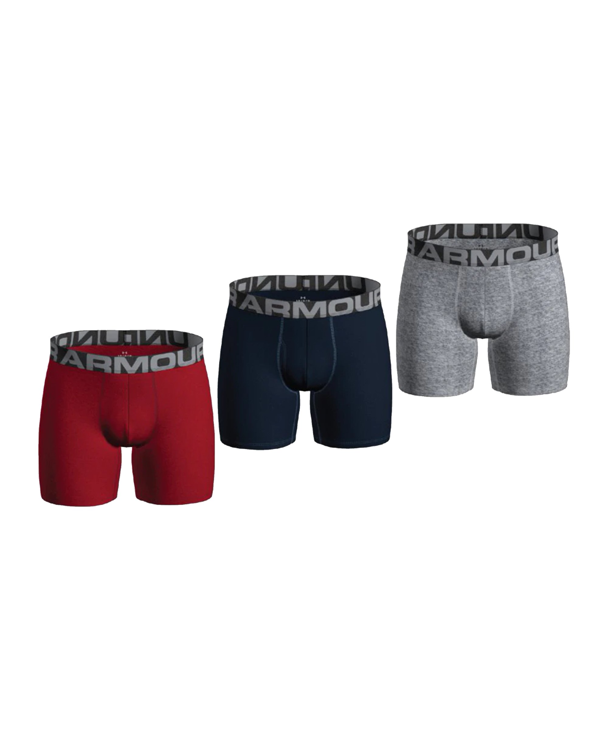 Under Armour Charged Boxer 6in 3er Pack Rot F600