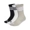 adidas 3 Stripes Crew 3er Pack Socken Grau - grau