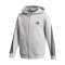 adidas 3 Stripes Doubleknit Kapuzenjacke Kids Grau - grau