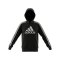 adidas 3 Stripes Kapuzenjacke Kids Schwarz Weiss - schwarz