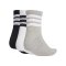 adidas 3 Stripes Mid Cut 3er Pack Socken Grau - grau