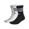 adidas 3S Cush Crew 3er Pack Socken Grau Weiss - grau