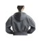 adidas Cropped Kapuzenjacke Damen Grau - grau