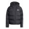 adidas Essentials Climawarm 3 Stripes Puffer Down Kapuzenjacke Damen Schwarz - schwarz