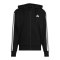 adidas Essentials 3 Stripes Kapuzenjacke Schwarz - schwarz