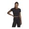 adidas WTR Cropped T-Shirt Damen Schwarz Grau - schwarz