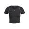 adidas WTR Cropped T-Shirt Damen Schwarz Grau - schwarz