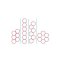 Cawila Hexa-Hoops Koordinationsleiter Set | 6er Set mit Tasche und 5 Clips | 49mm | Rot - rot