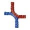 Cawila Tornetz 5,15x2,05m | Tiefe 1,0x1,0m | Maschenweite 12cm | Stärke 4mm | blau/rot - blau