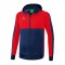 Erima Six Wings Kapuzenjacke Blau Rot - blau