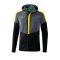 Erima Squad Kapuzen-Trainingsjacke Grau Schwarz - grau