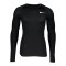 Nike Pro Longsleeve Schwarz Weiss F010 - schwarz