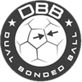 DBB-Logo von Derbystar - zu sehen ist die Grafik eines Balles mit Text außen herum, der erklärt, dass DBB die Abkürzung für DUAL BONDED BALL ist